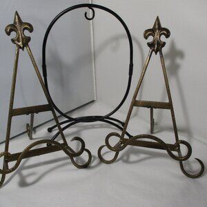Lot of 3 Metal Picture Ornament Display Stands Easels